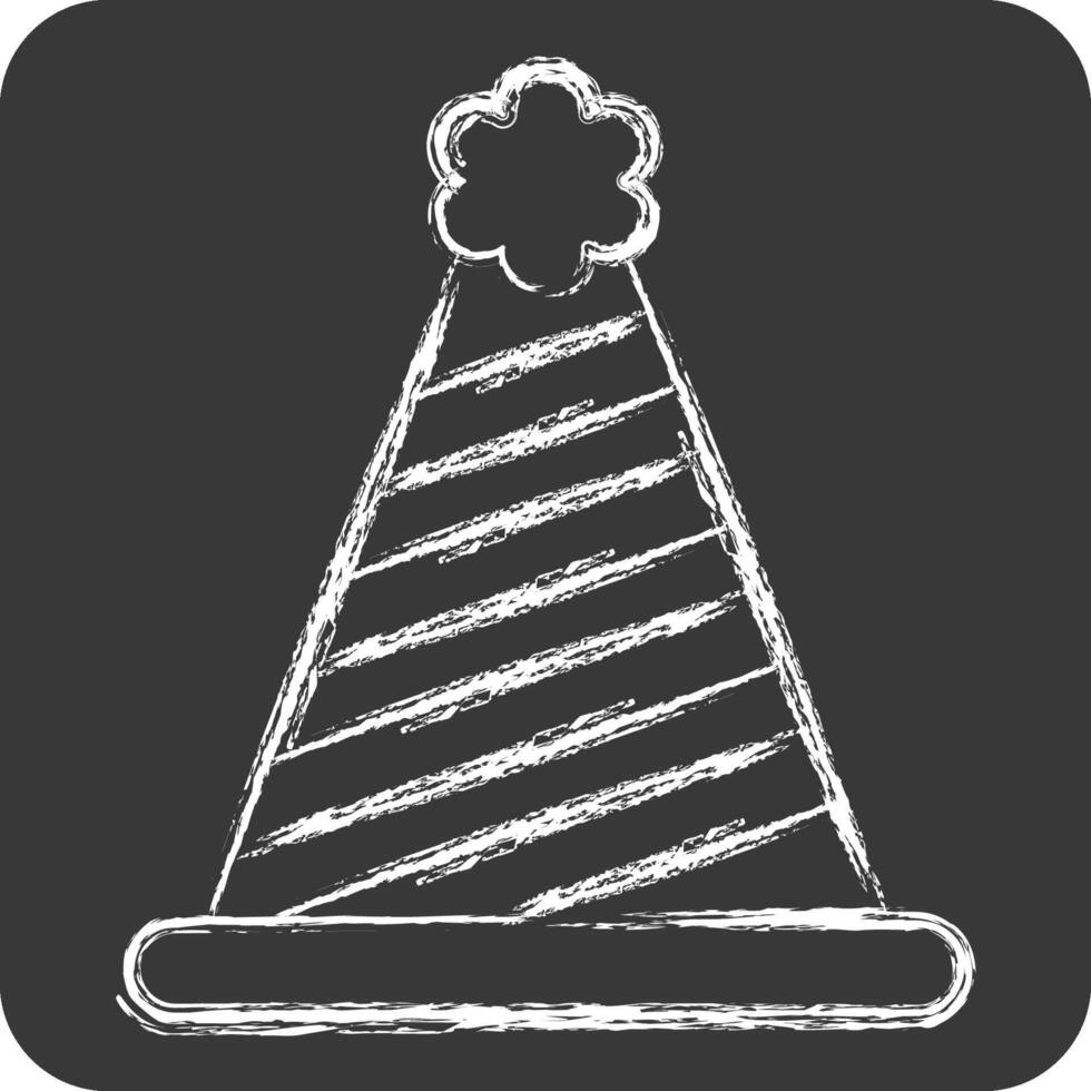Icon Party Hat. related to Parade symbol. chalk Style. simple design illustration vector