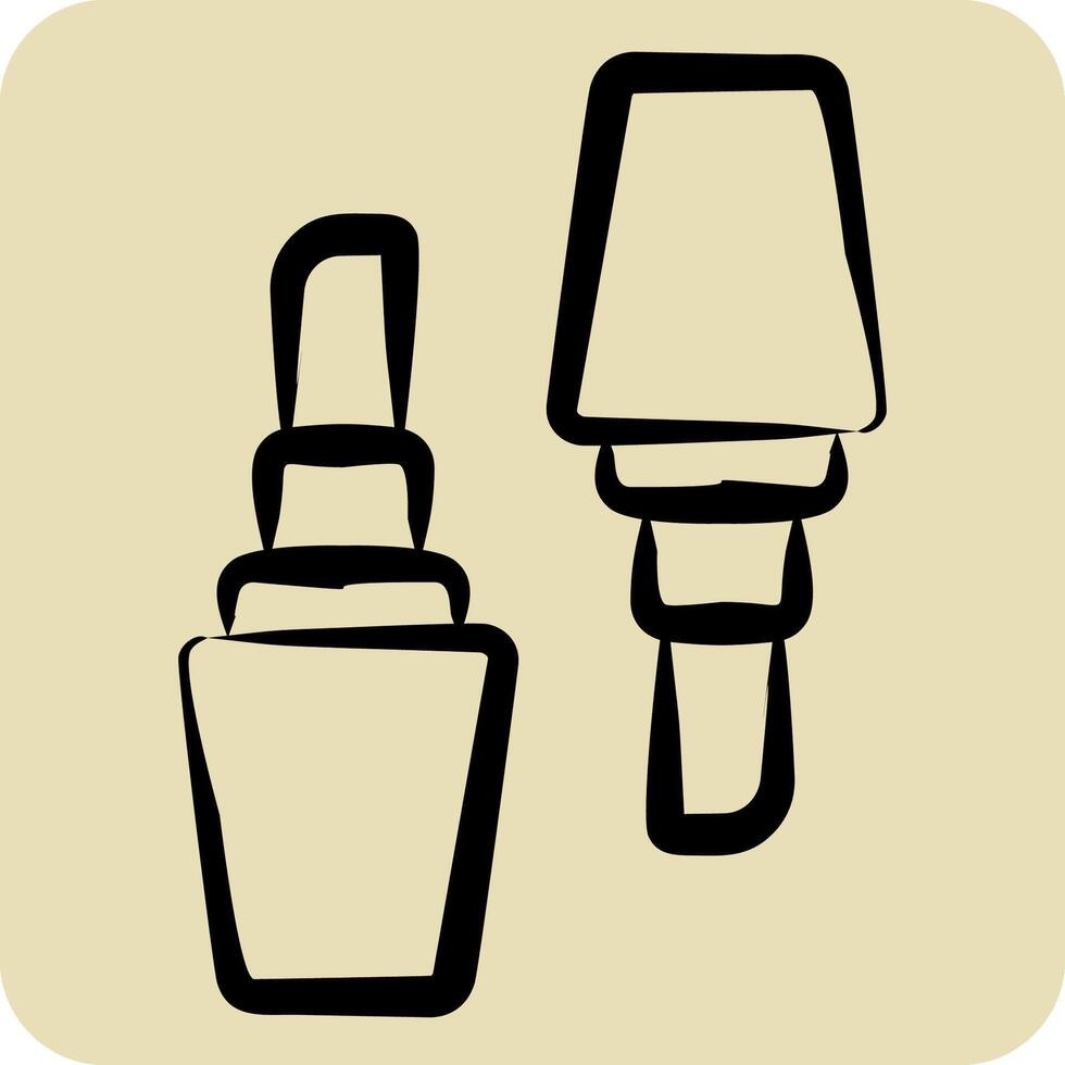 Icon Lipstick. related to Woman Day symbol. hand drawn style. simple design illustration vector