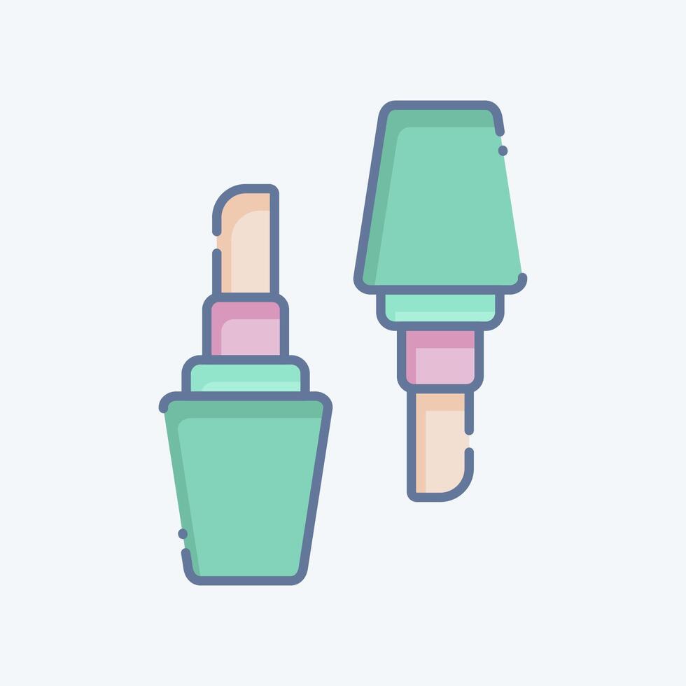 Icon Lipstick. related to Woman Day symbol. doodle style. simple design illustration vector