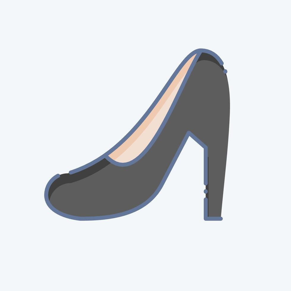 Icon Heels. related to Woman Day symbol. doodle style. simple design illustration vector