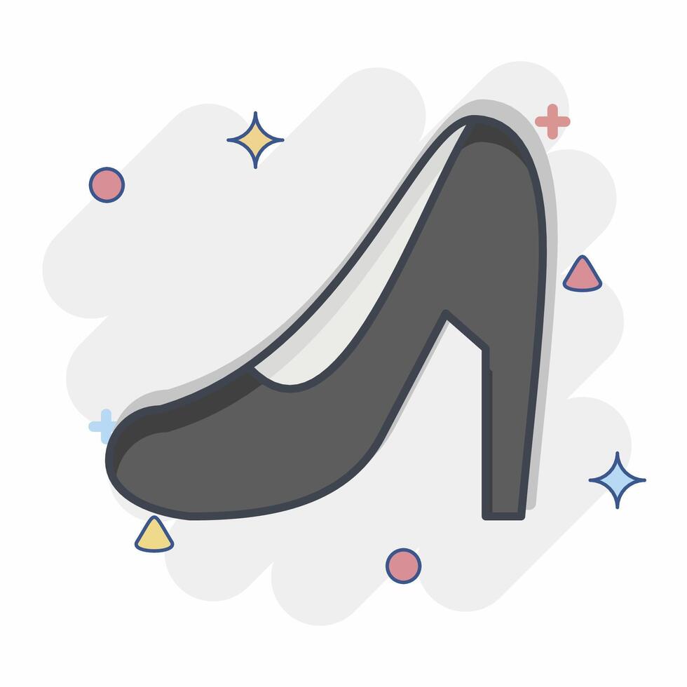 Icon Heels. related to Woman Day symbol. comic style. simple design illustration vector