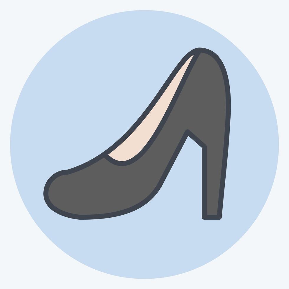 Icon Heels. related to Woman Day symbol. color mate style. simple design illustration vector