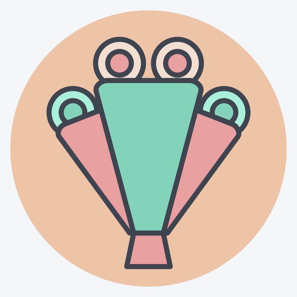Icon Flower Bouquet. related to Woman Day symbol. color mate style. simple design illustration vector