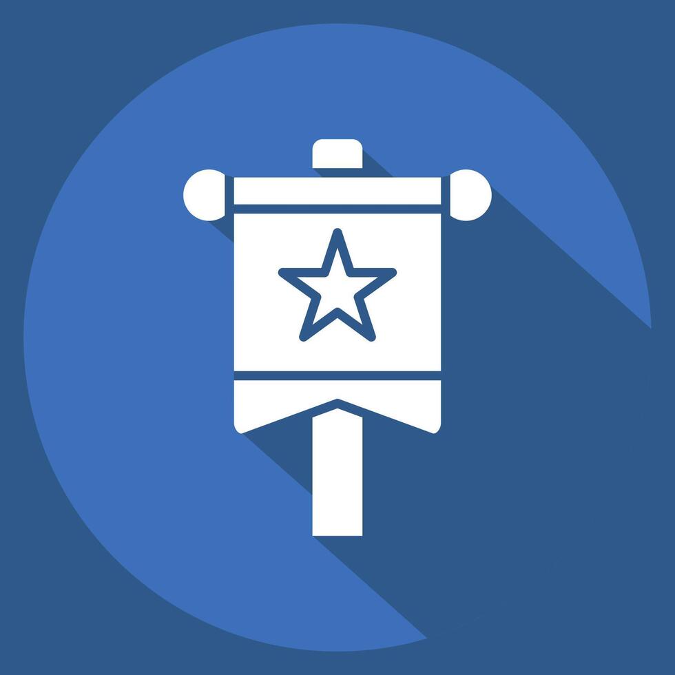 Icon Banner. related to Parade symbol. long shadow style. simple design illustration vector