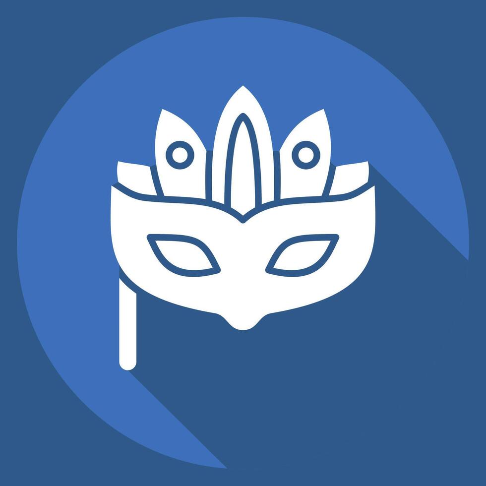 Icon Carnival Mask. related to Parade symbol. long shadow style. simple design illustration vector