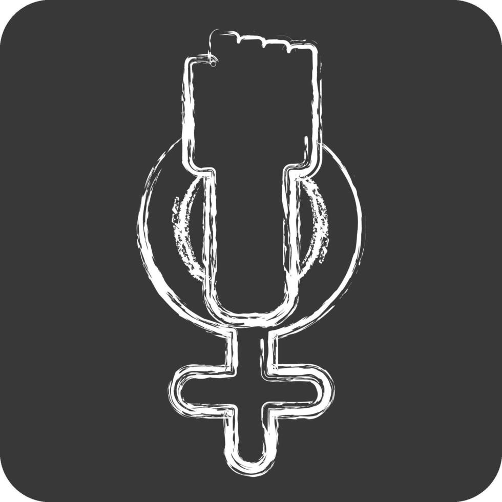 Icon Feminism. related to Woman Day symbol. chalk Style. simple design illustration vector