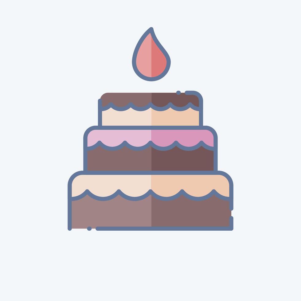 Icon Cake. related to Woman Day symbol. doodle style. simple design illustration vector