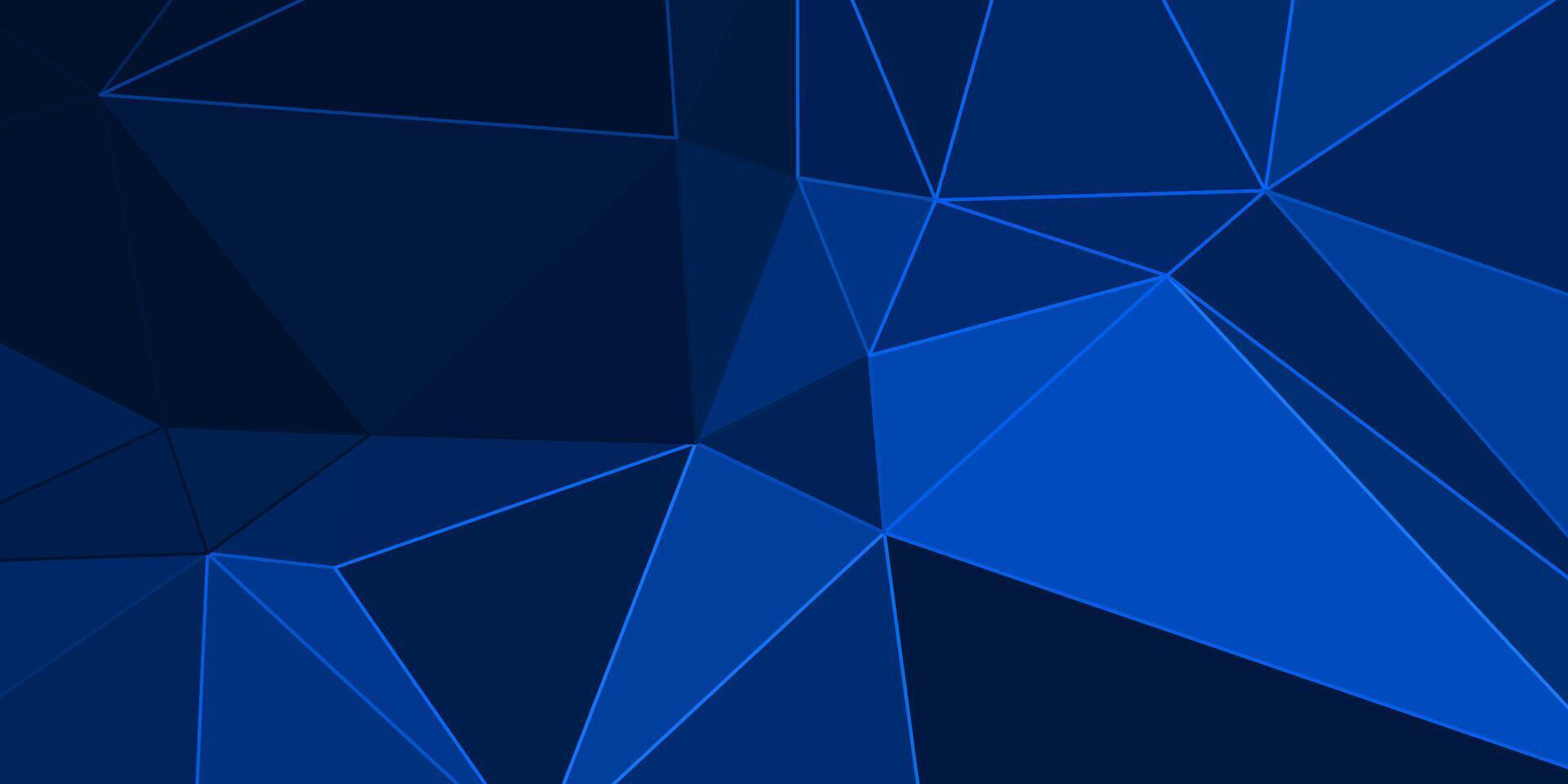 abstract blue background with triangles and glowing lines vector