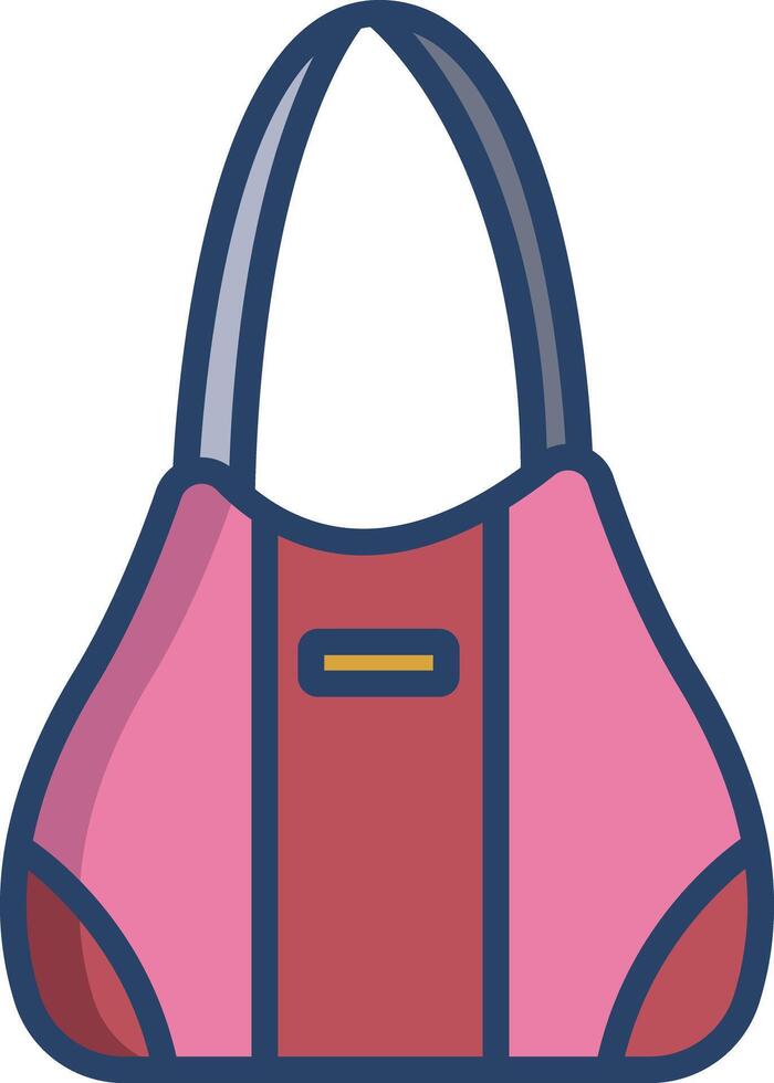 Vanity bag linear color illustration vector