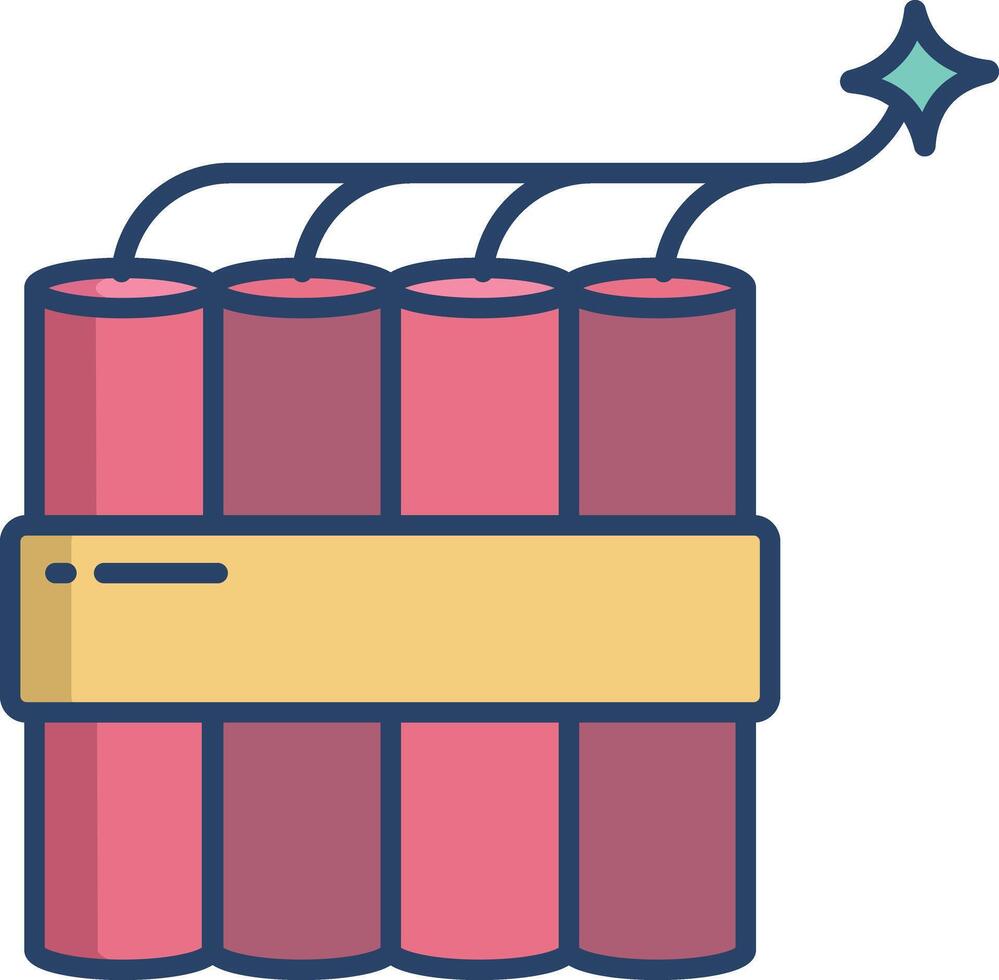 Dynamite linear color illustration vector