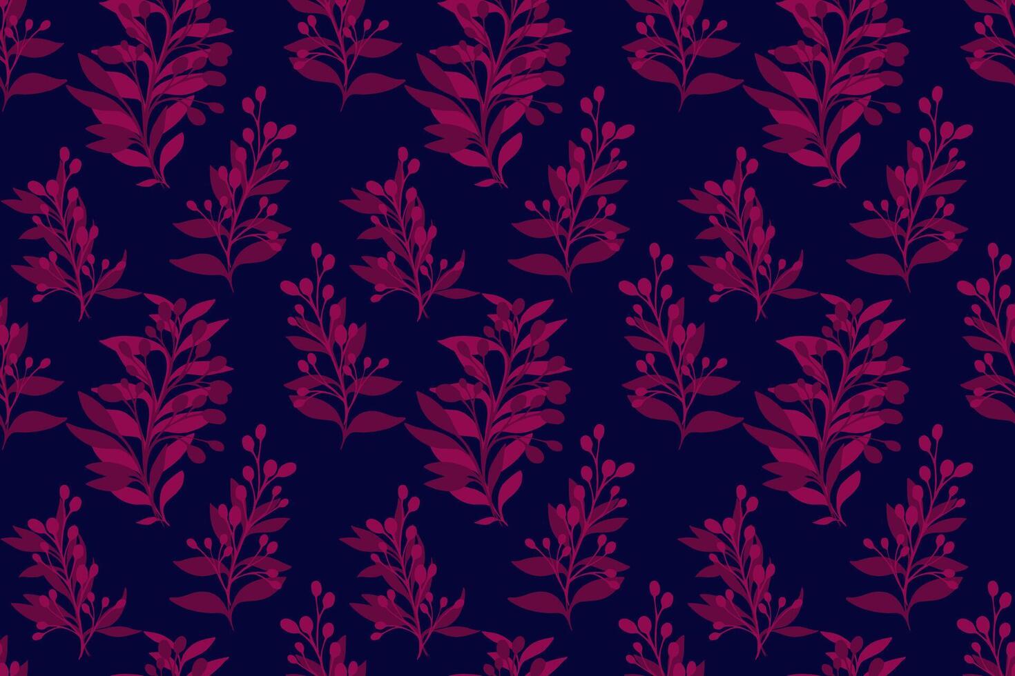Plain tropical pattern with abstract shapes branches leaves on a dark background. hand drawing sketch. Creative burgundy floral stems seamless print. Design for fashion, fabric, wallpaper vector