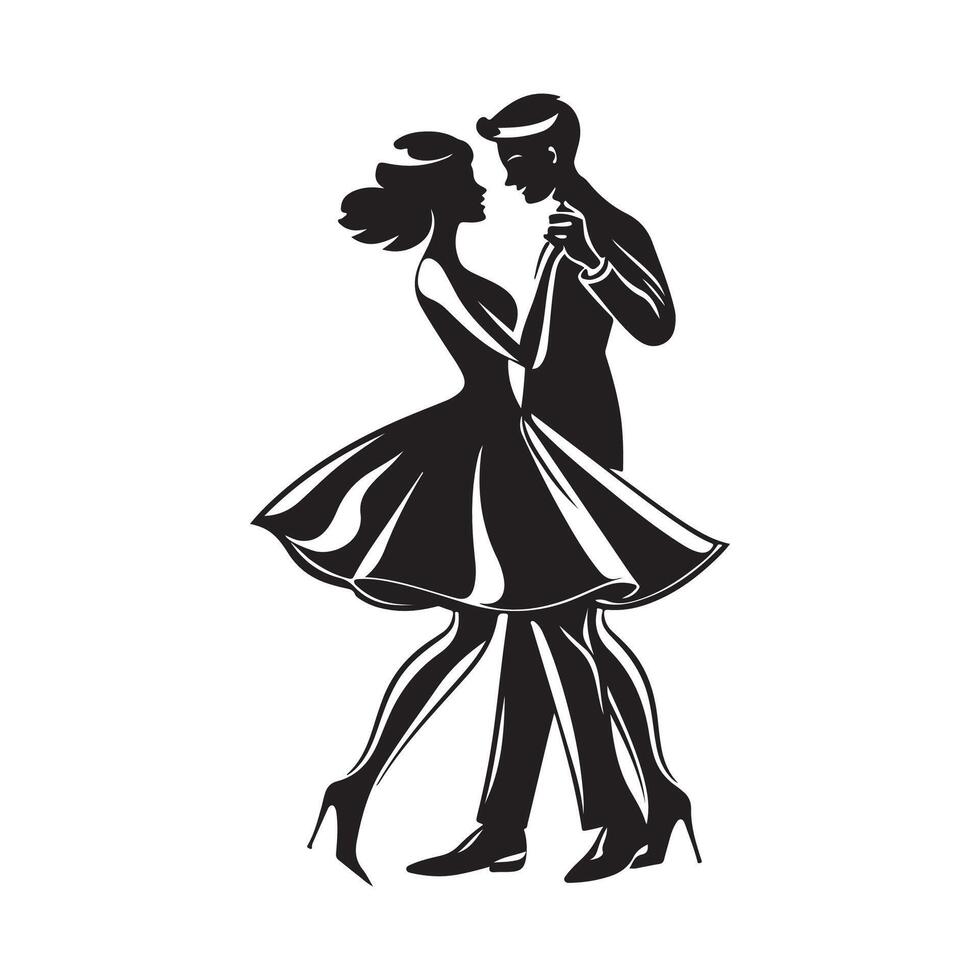 Illustration Couple Dancing Tango Stock image on white background vector