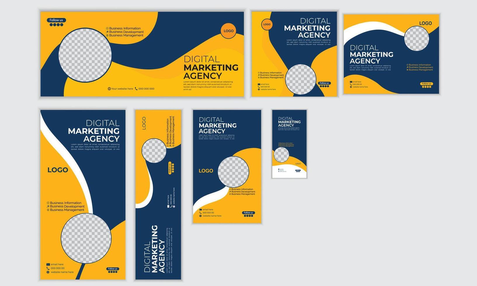 business web banner set design vector