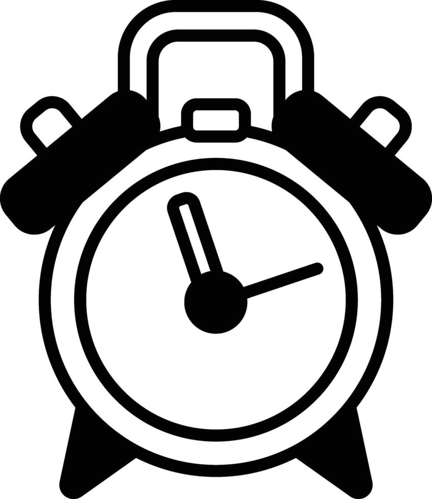 A black and white clock with the hands vector