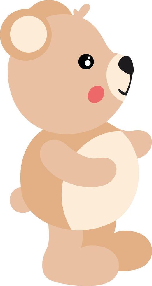 Friendly teddy bear isolated on white vector