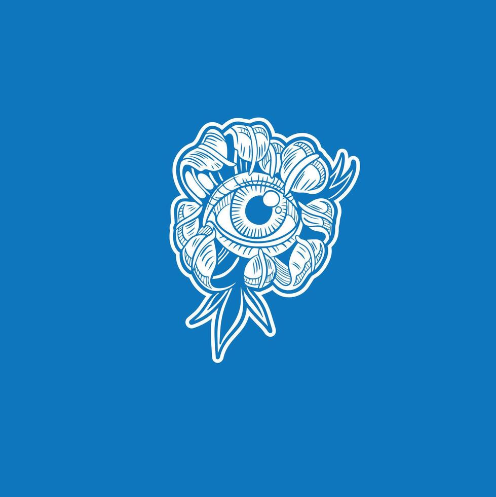 flower with an eye in the middle vector
