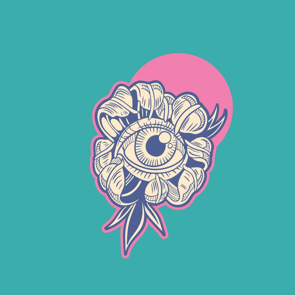 flower with an eye in the middle vector