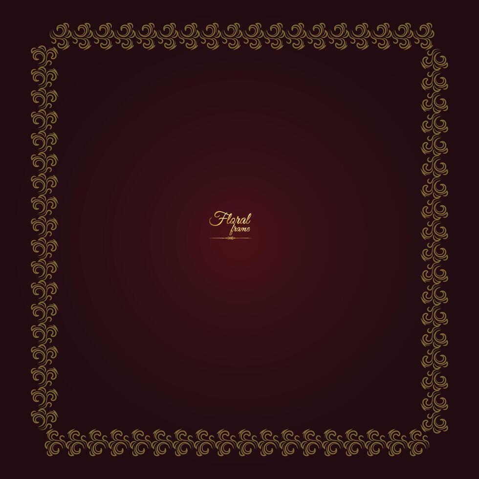 Decorative floral Gold frame and border Frame vector