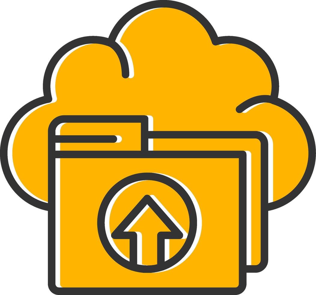 Cloud Upload Line Filled Slip Icon vector