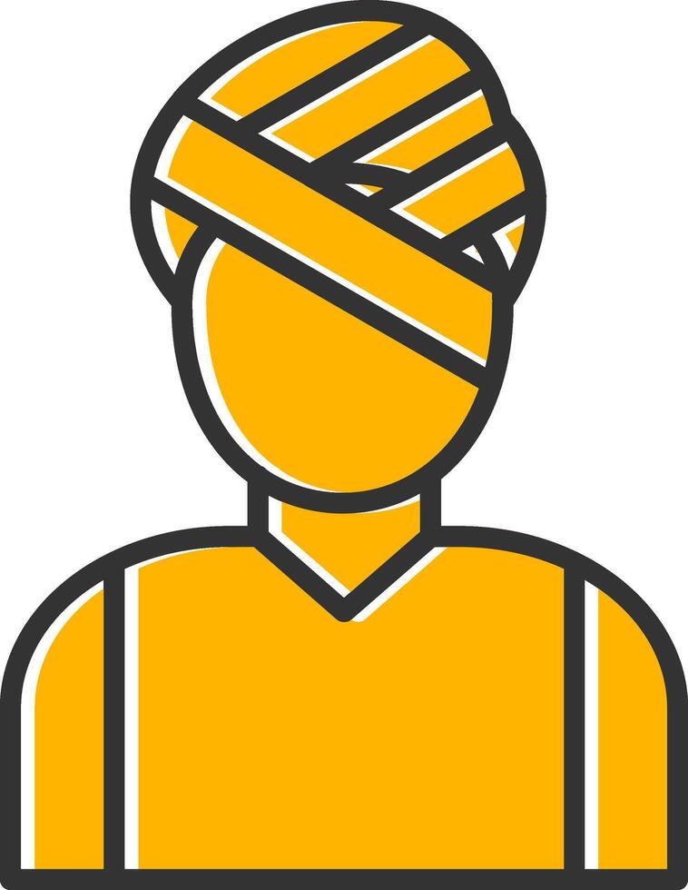 Head Injury Line Filled Slip Icon vector