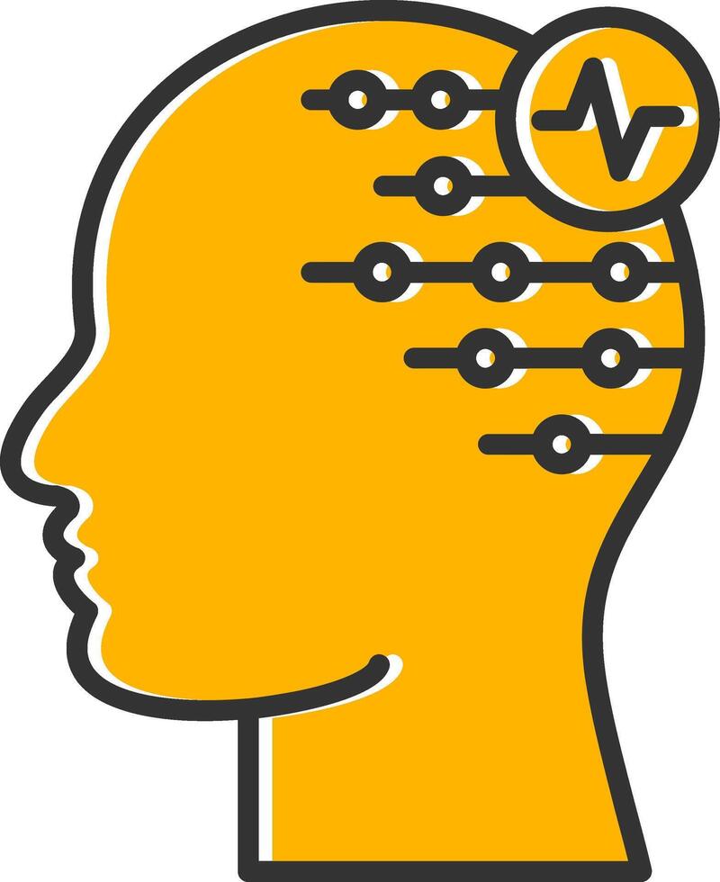 Electroencephalogram Line Filled Slip Icon vector