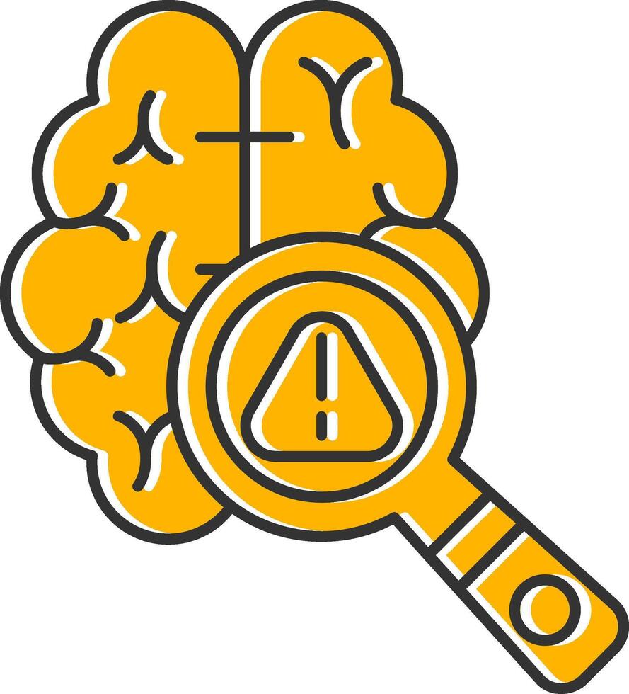 Mental Health Damage Line Filled Slip Icon vector