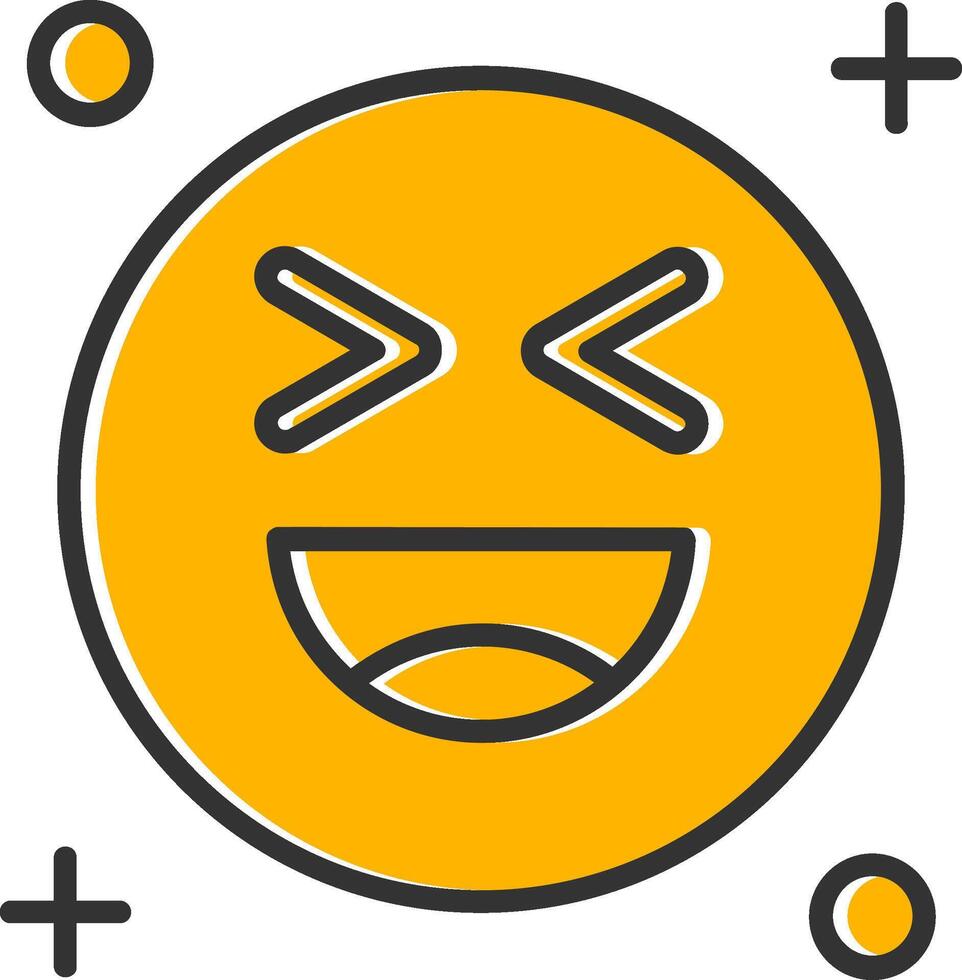 Laugh Line Filled Slip Icon vector