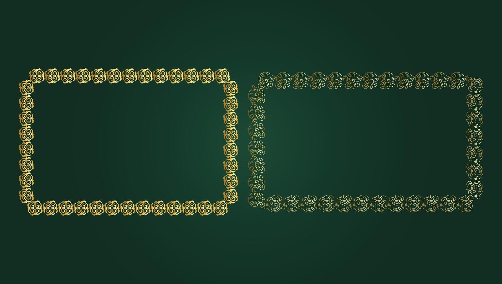 Gold frame beautiful retro background design and pattern Frame vector