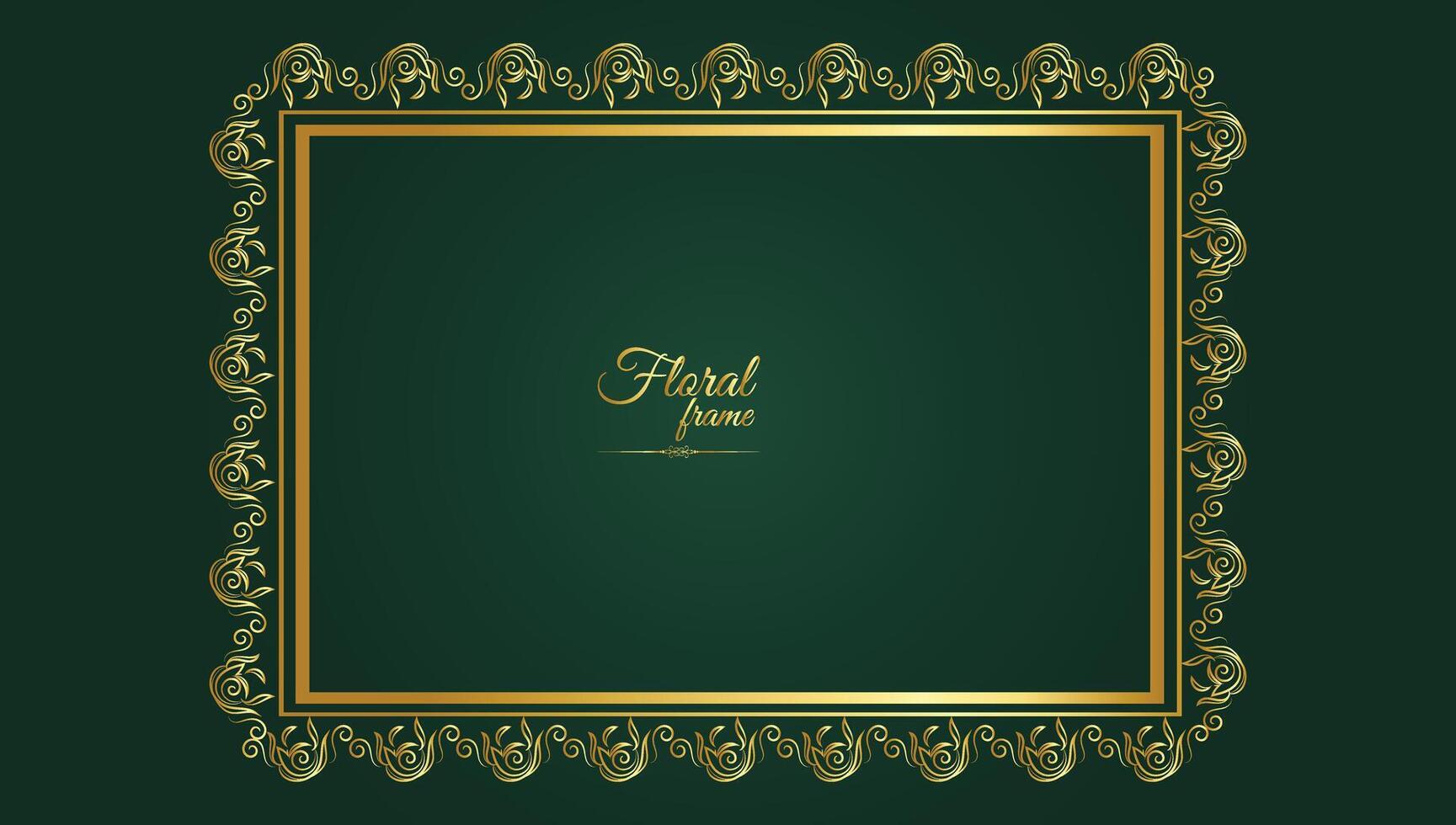 Gold frame beautiful retro background design and pattern Frame vector