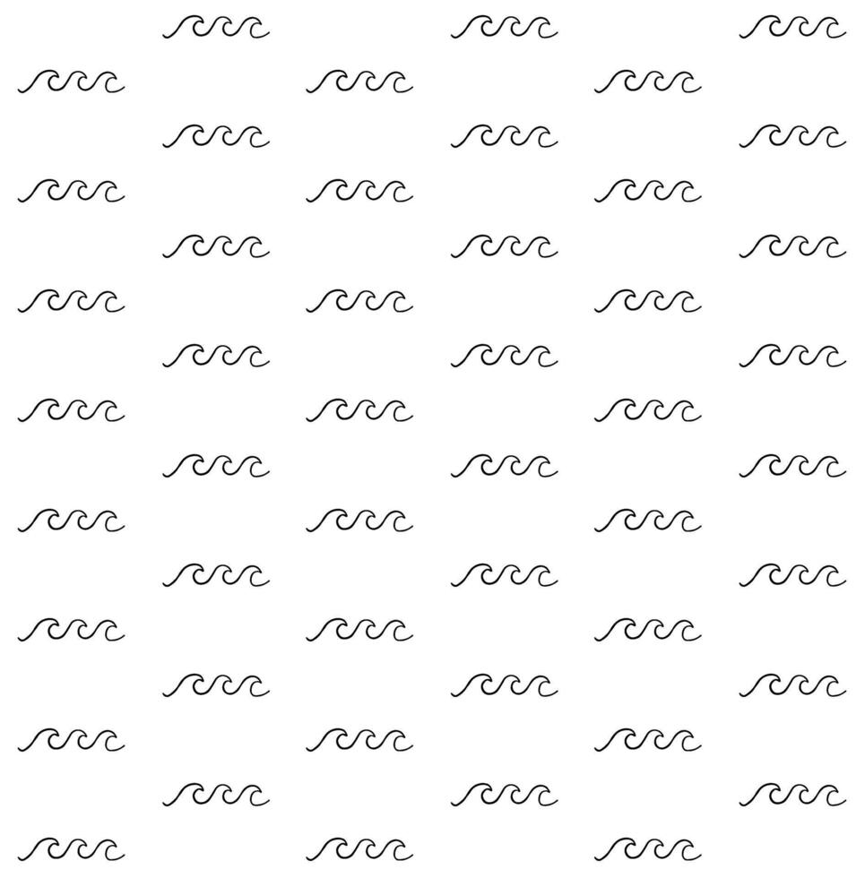 Seamless pattern of doodle sketch sea wave vector