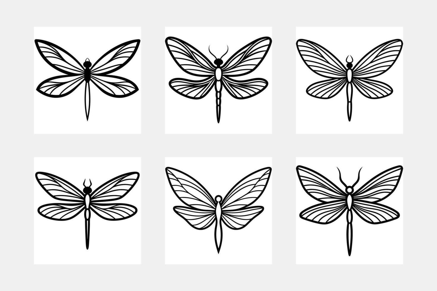 Vibrant Dragonfly Art Collection on White Background for Unique Decor vector
