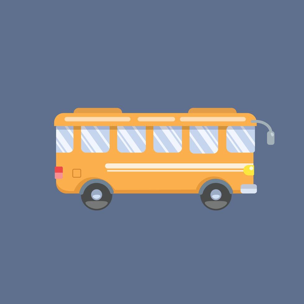 orange bus in flat design. vector