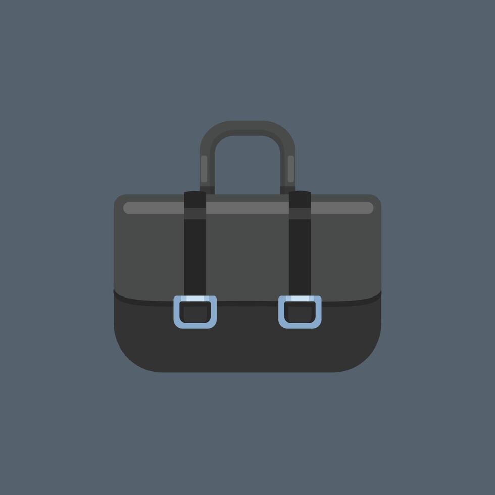 black hand bag in flat design. vector