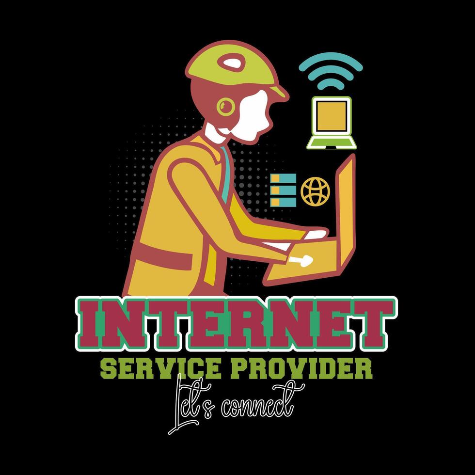 T shirt design for Online Webservice Network Connection for WIFI or Broadband Services vector