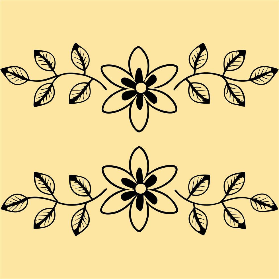 Elegant Floral Line Art Pattern Botanical Design vector