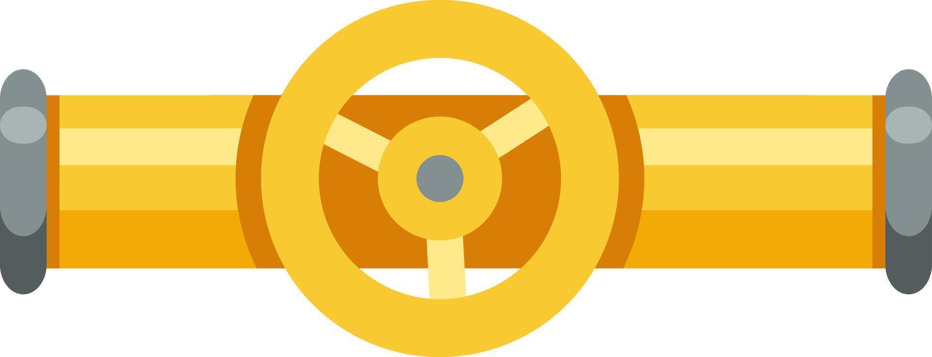 Gas pipeline featuring a circular yellow valve, regulating gas flow and ensuring efficient distribution and control within various industrial processes and systems vector