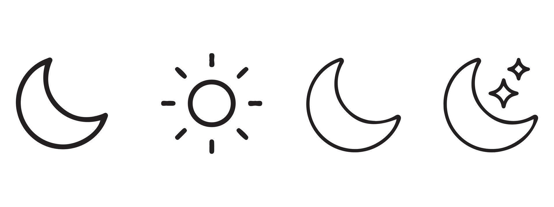 line icons collection of moon vector