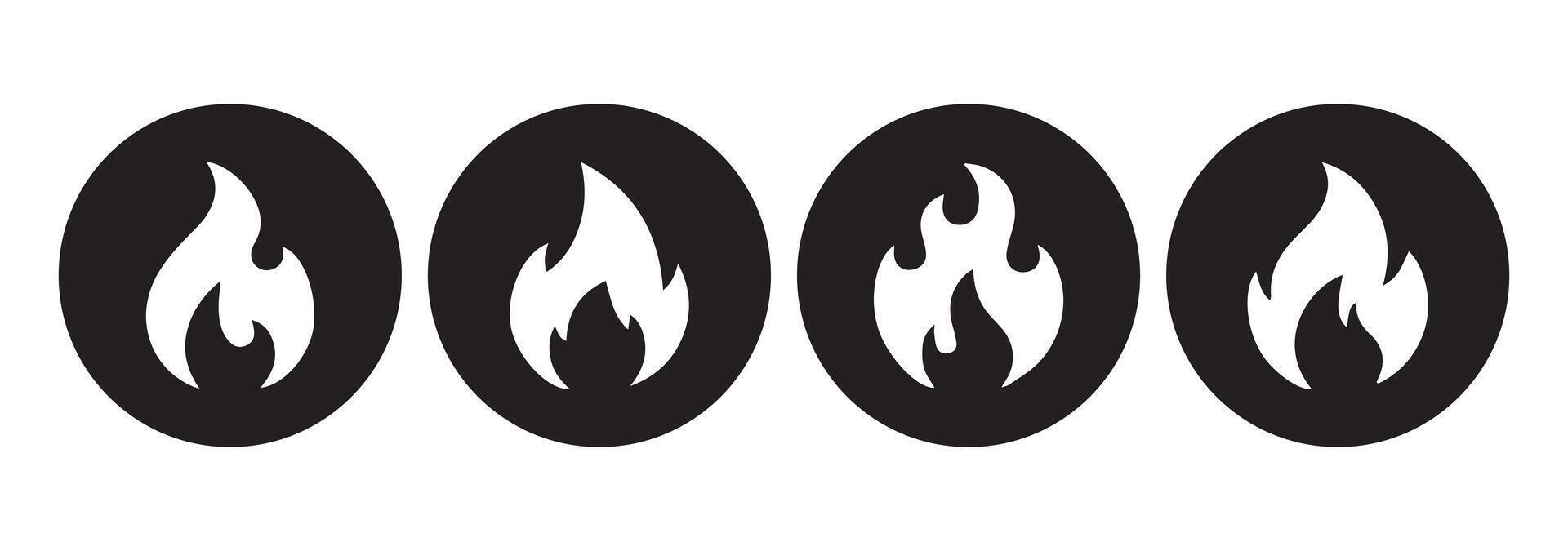 Circle fire flame icon vector