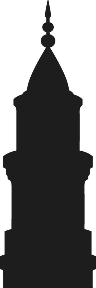 An Islamic Minaret Silhouette Illustration vector