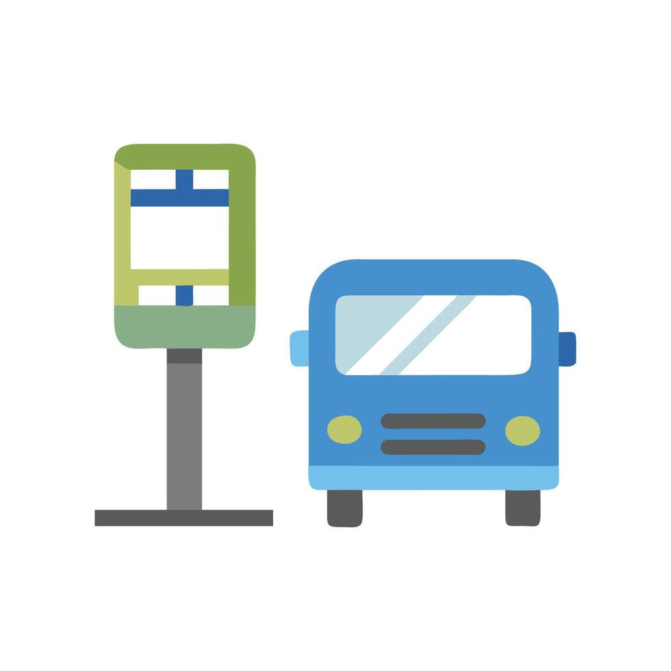 Stylized Bus Stop Icon for City Transport vector