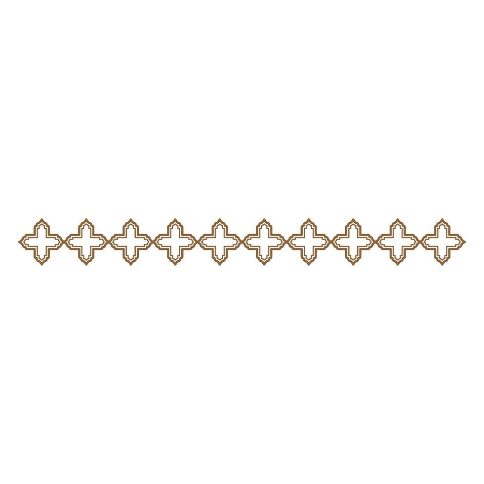 Islamic Motif Border Line art vector