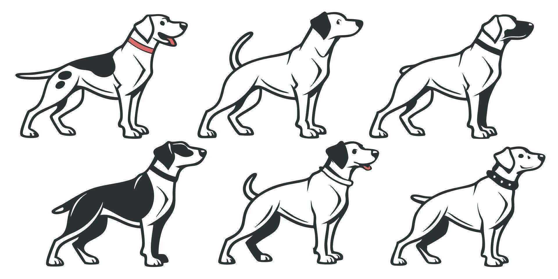 Cute Dog Breeds Collection vector