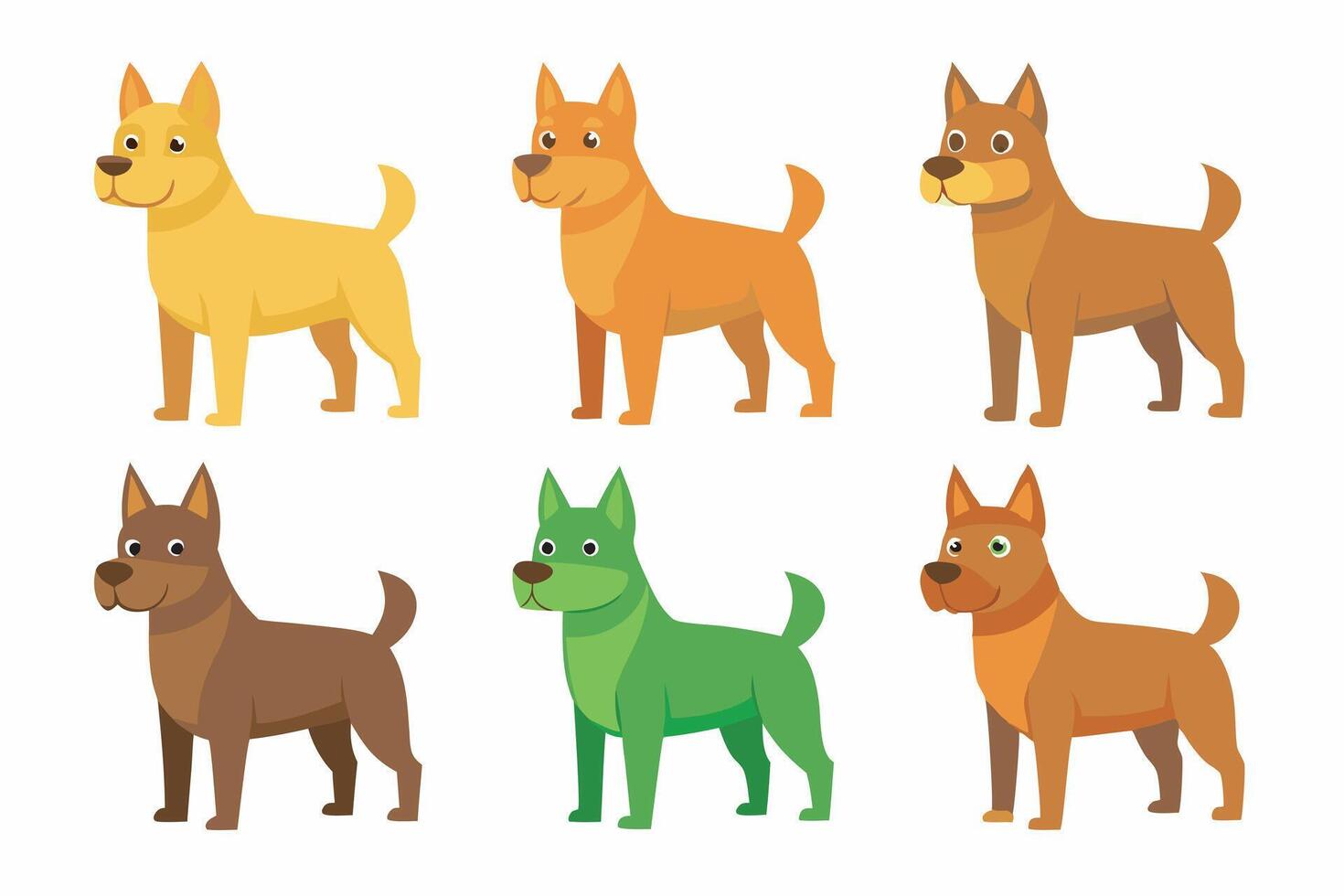 dog cartoon set illustration vector