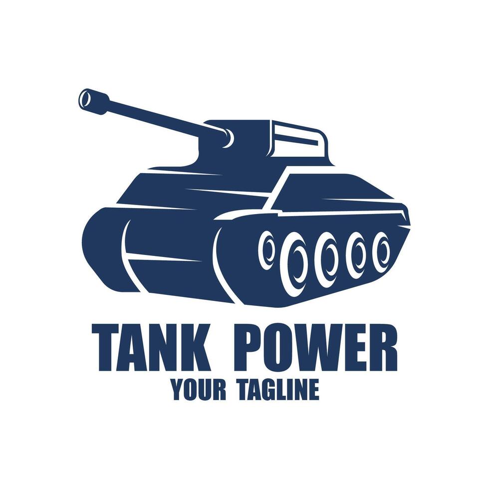 Silhouette tank logo template vector