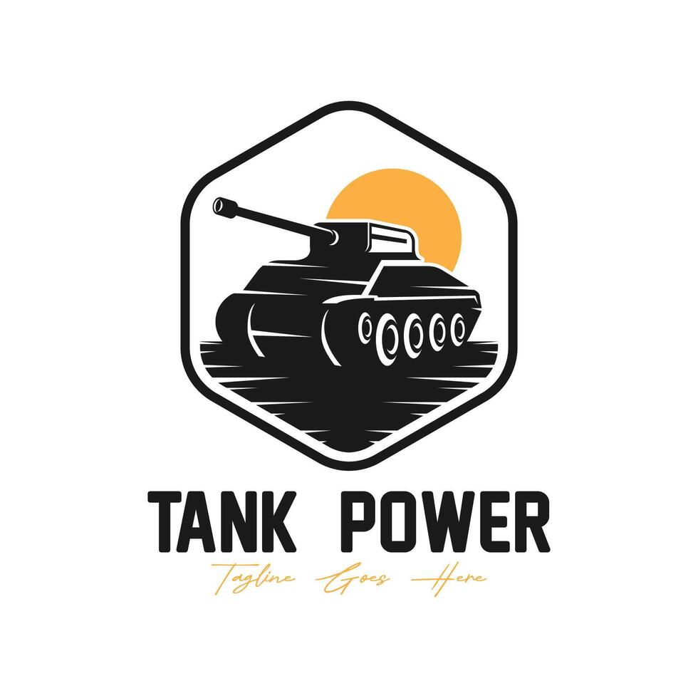 vintage Tank Logo Template Design. Tank logo illustration ideal for military brands. vector