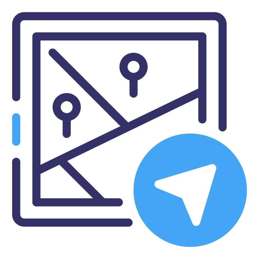 The icon of the location of the map vector