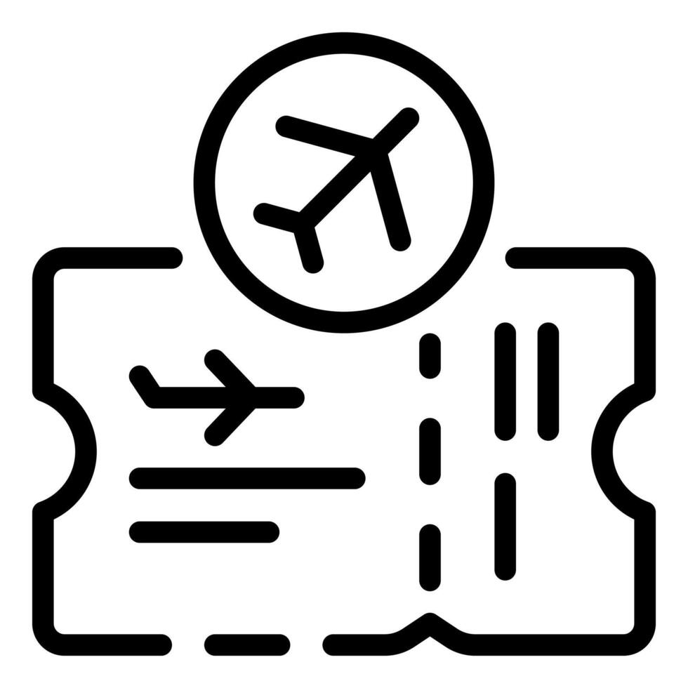 Airline ticket line icon illustration vector