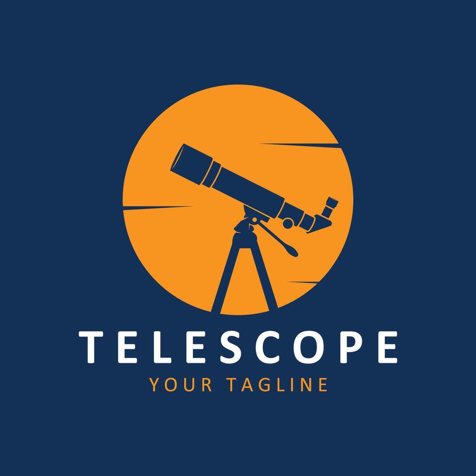 sillhouette of telescope logo simple design vector
