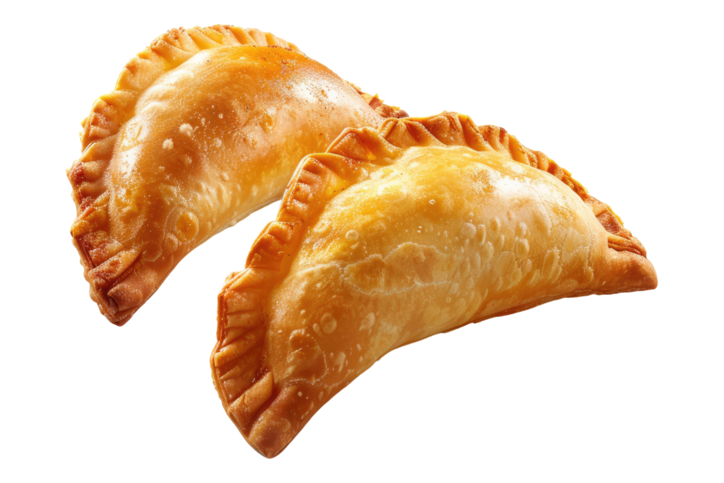 Empanadas are shown on a transparent background png
