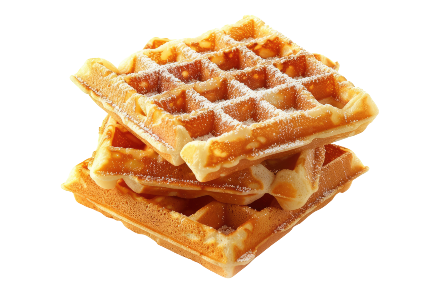 A stack of waffles on a transparent background png